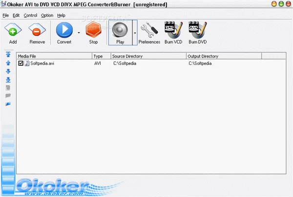 Okoker AVI to DVD VCD DIVX WMV MPEG Converter & Burner Crack + Activation Code Download