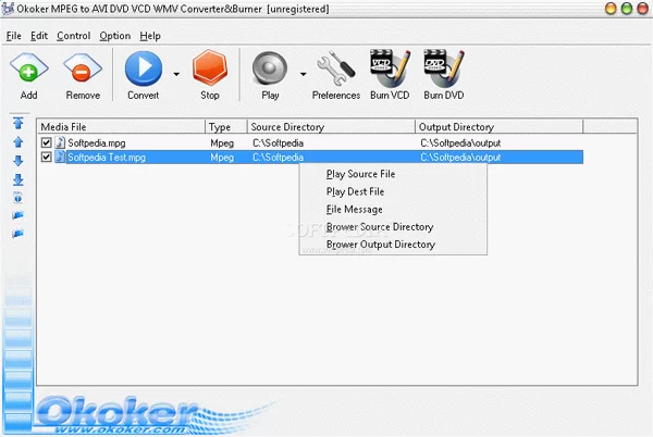 Okoker MPEG to AVI DVD VCD WMV Converter & Burner Crack & Serial Key